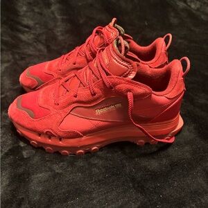 Reebok Red Suede & Mesh Trail Sneaker